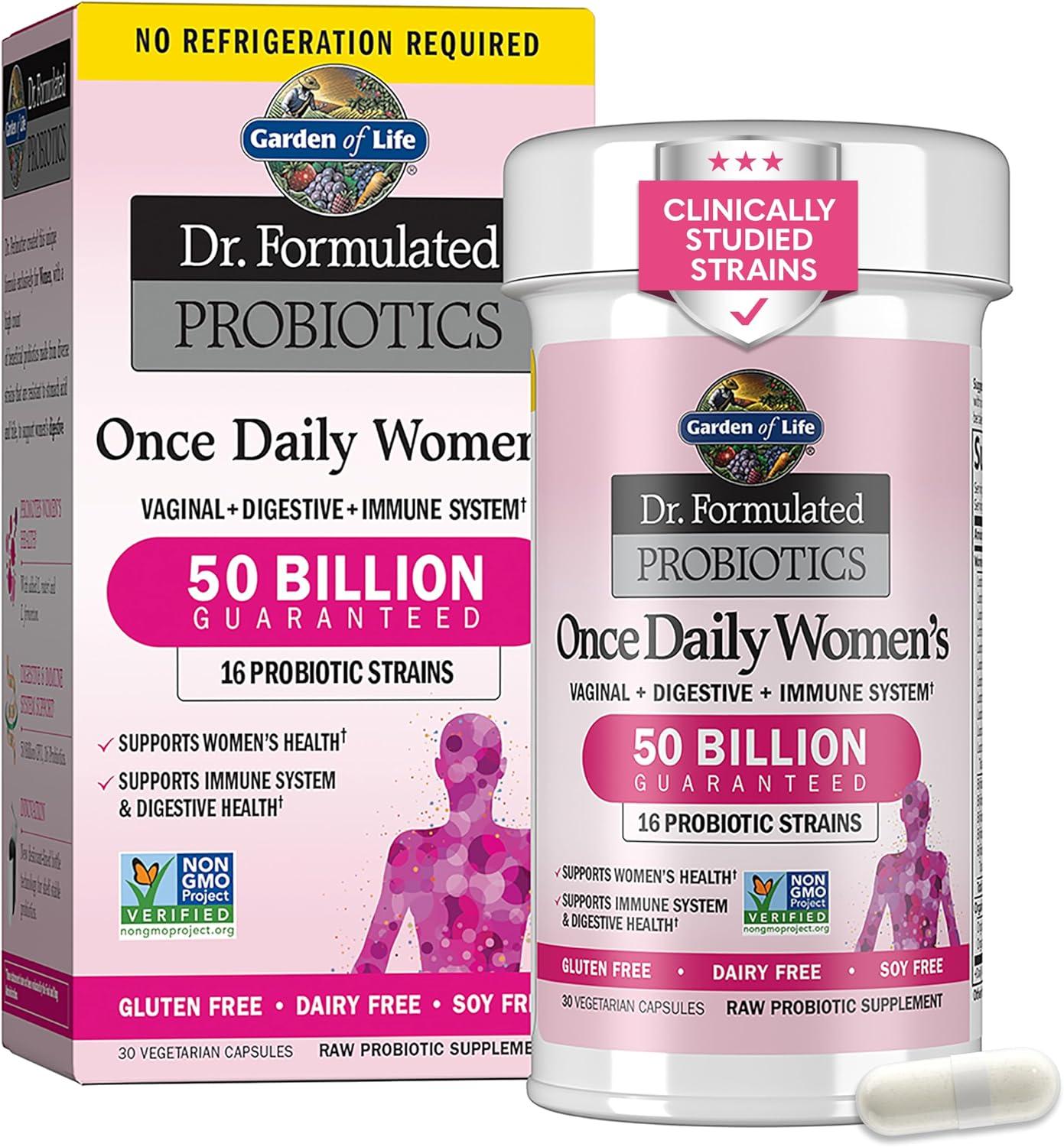 Garden of Life Once Daily Dr. Formulated Probiotics for Women 50 Billion CFU 16 Probiotic Strains with Organic Prebiotics for Digestive, Vaginal &...
 image