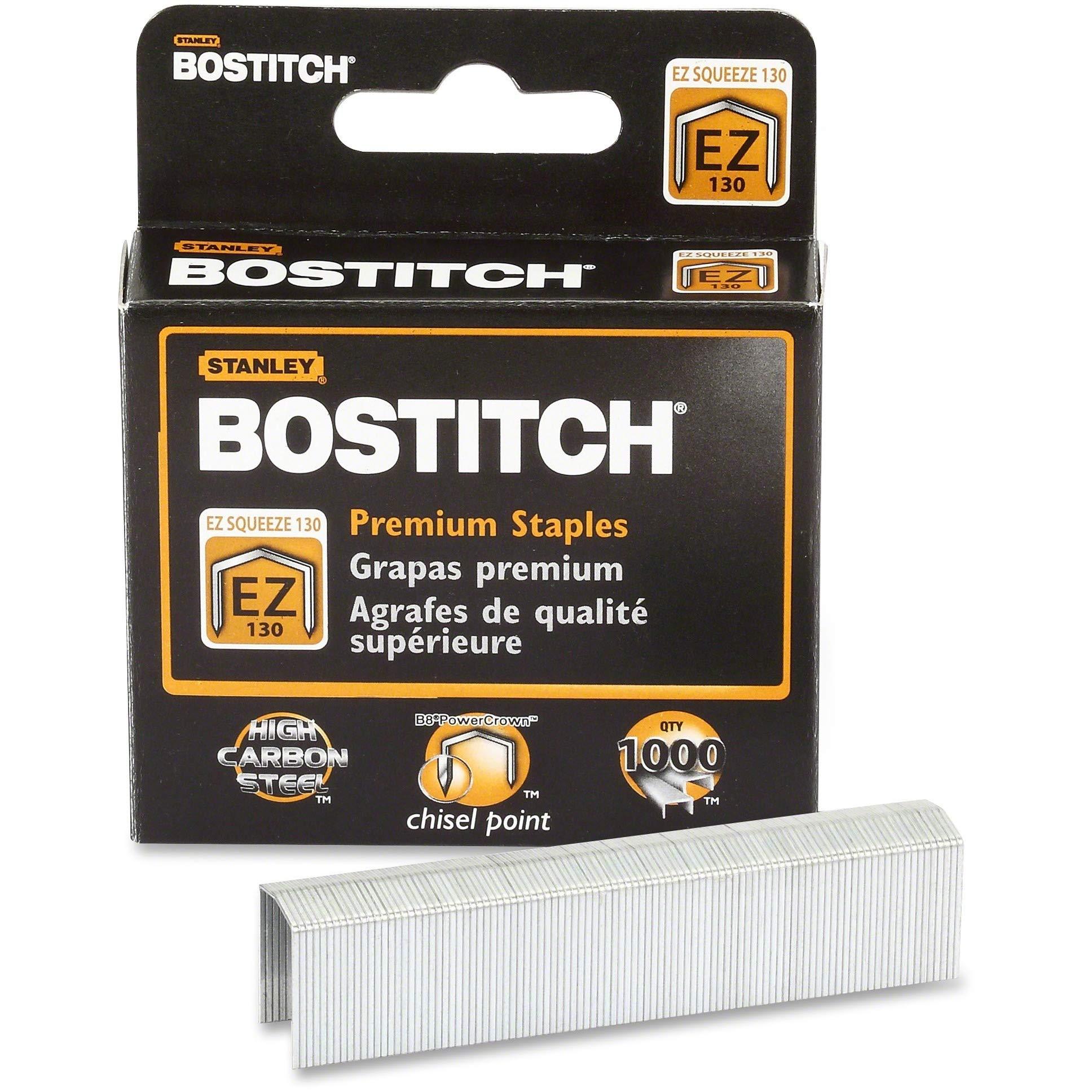 Bostitch STCR130XHC PowerCrown Staples, 1/2-Inch W,100/ Strip, 1000/BX, Silver image