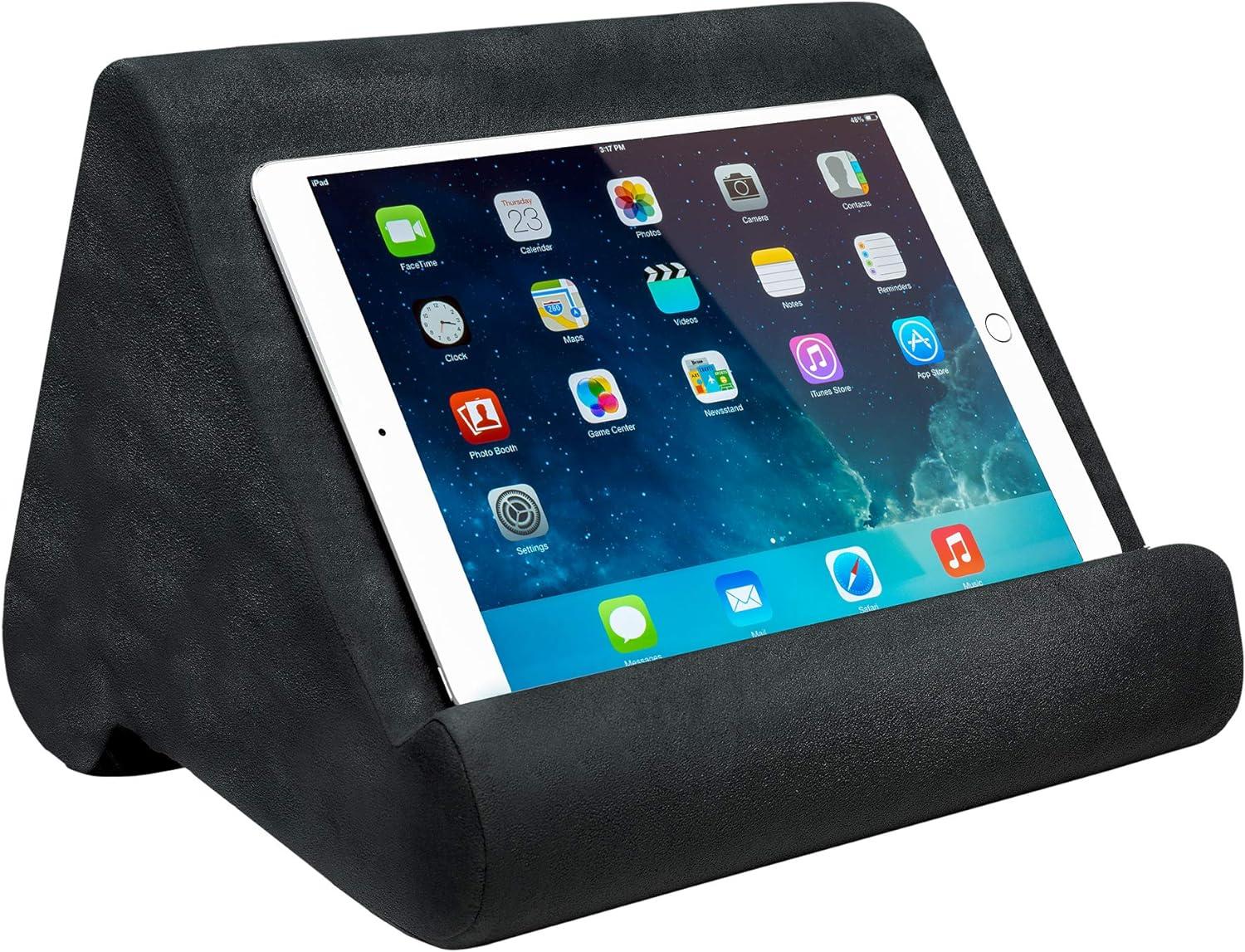 Ontel Pillow Pad Ultra Multi-Angle Soft Tablet Stand, Gray - Comfortable Angled Viewing for iPad, Tablets, Kindle, Smartphones, Books, Magazines, and More
