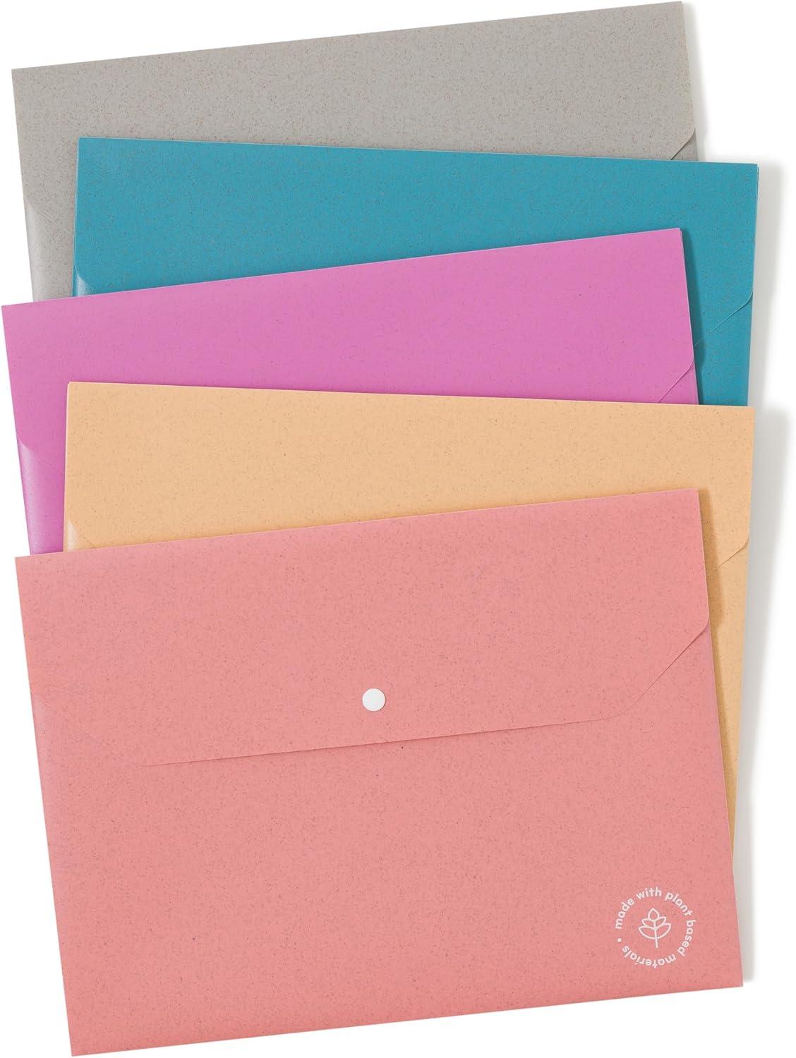 U Brands U-Eco Poly Document Holders, Set of 10, Assorted Brights, Single Pocket, Letter Size image