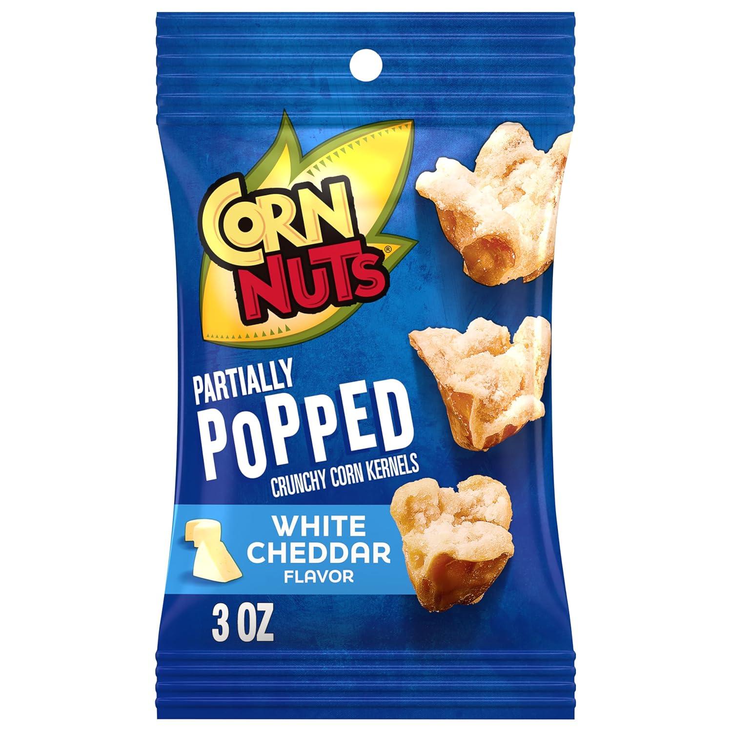 CORN NUTS Partially Popped White Cheddar, 3 oz Bags, 12 Pack image