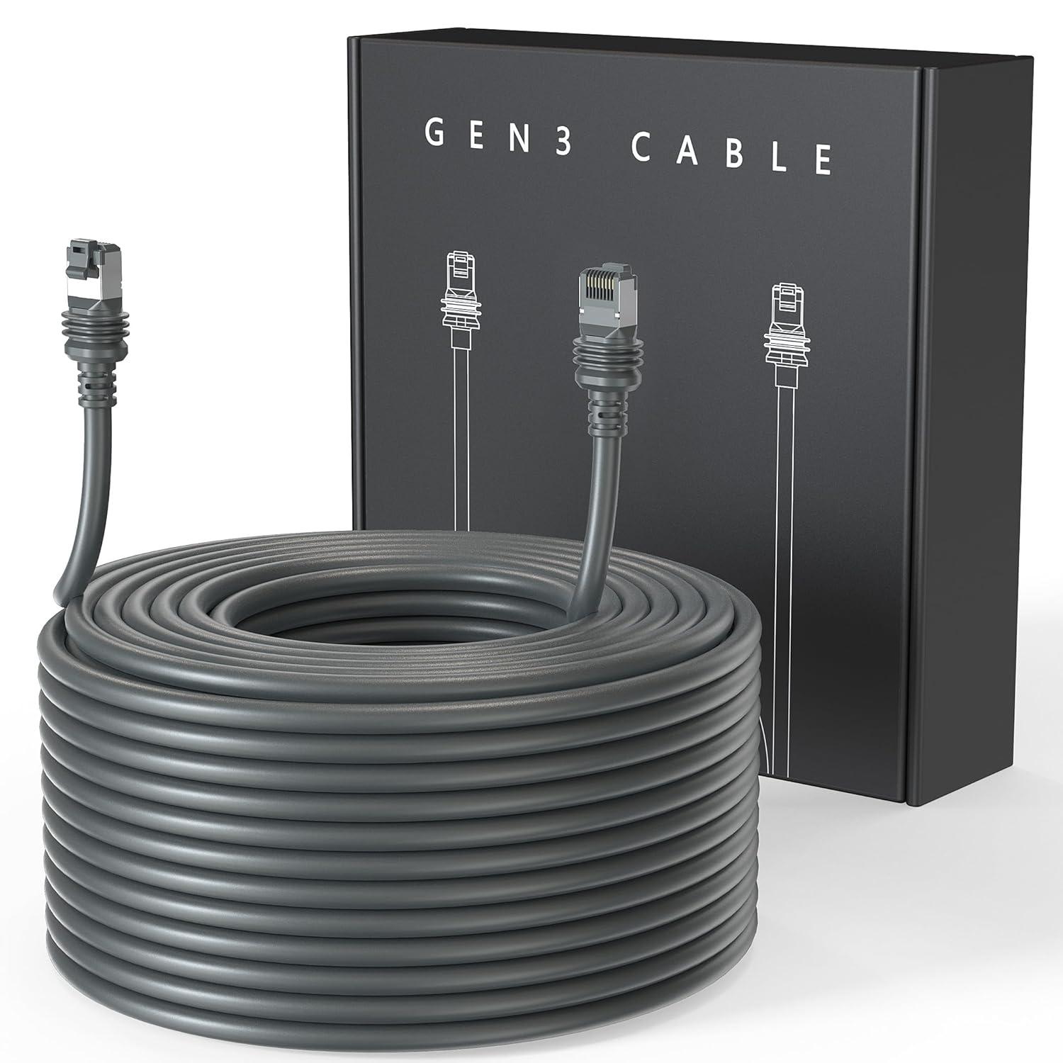LUCMO 150FT/ 46M Starlink Gen 3 Cable 24AWG for Starlink Standard Generation 3, Replacement Extension Cable Waterproof Satellite Starlink Standard V3 (150FT)
