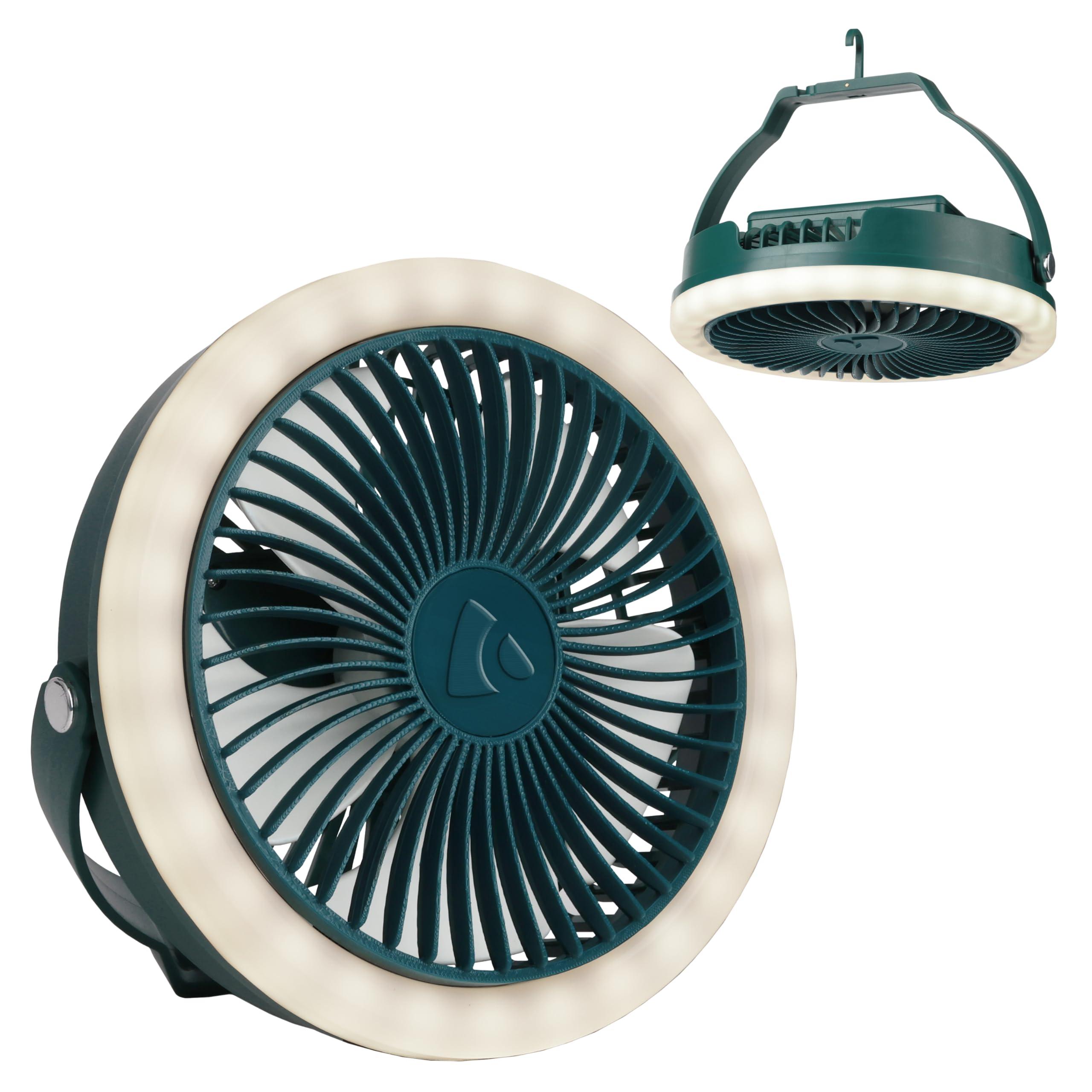 Coghlan's Portable Camping Fan with LED Light - Battery-Powered, Compact Design, Quiet Operation, USB Rechargeable for Tents, Outdoor Adventures, Emergency Use, and Travel image