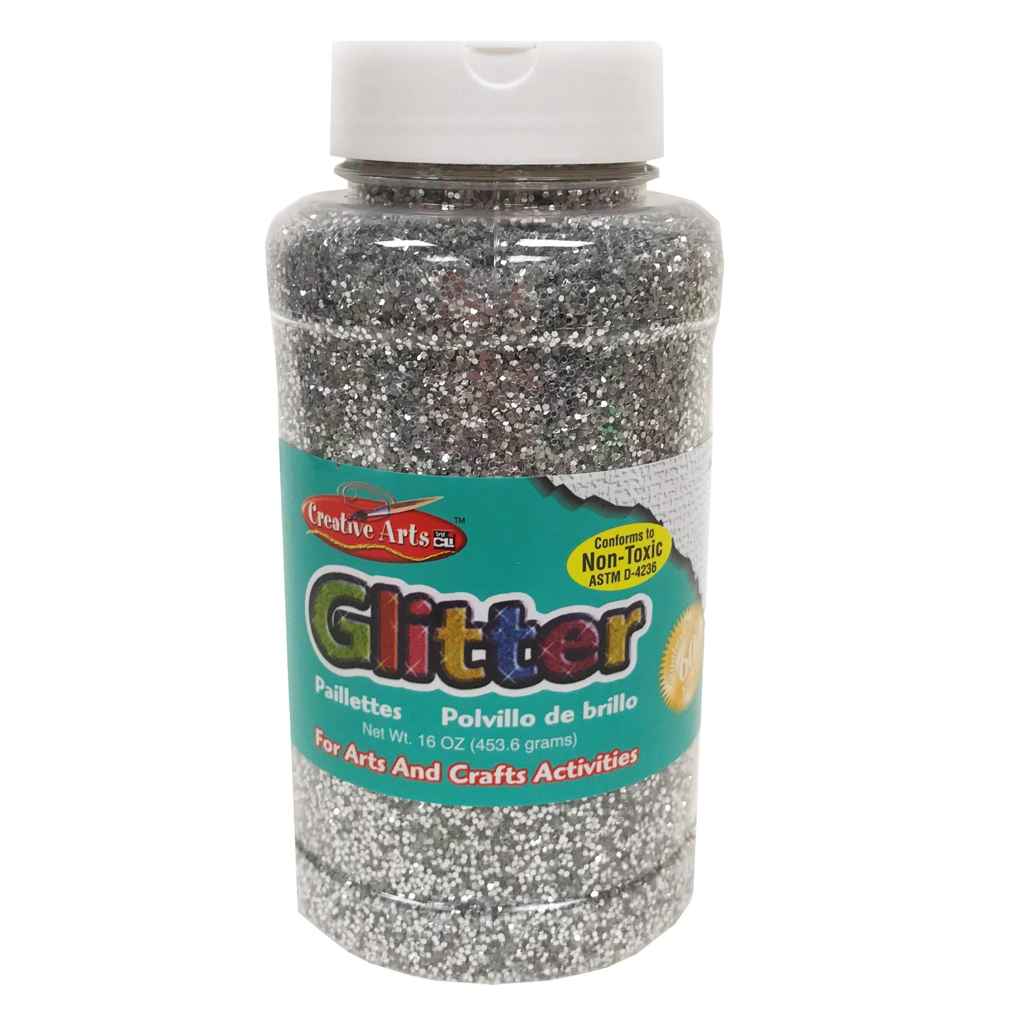 Creative Arts by Charles Leonard Glitter, 16 Ounce Bottle, Silver (41145) image