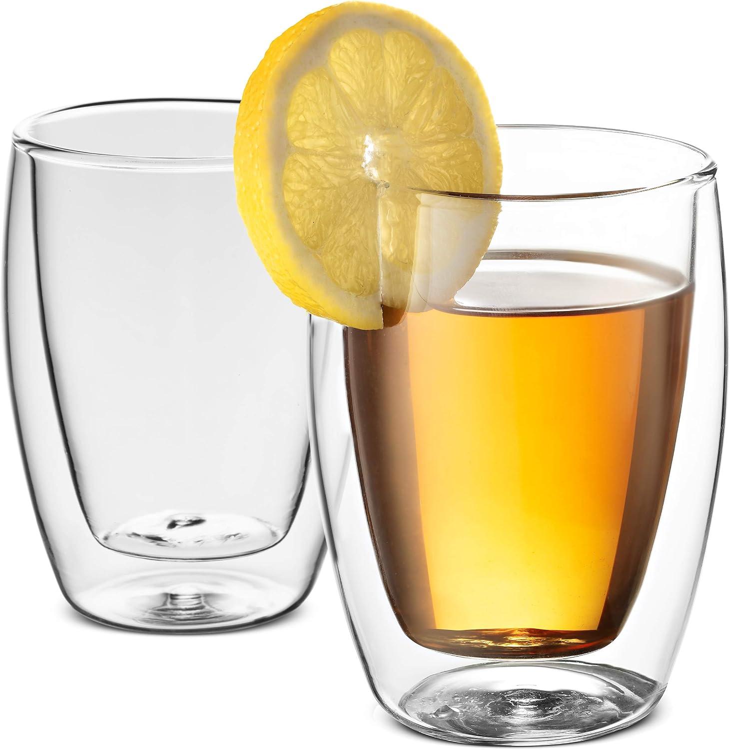 Luigi Bormioli Double Walled Glass Coffee Mugs - 9 Ounce (2 Pack) Insulated Tea Glasses, Drinking Cups, for Latte, Espresso, Cappuccino, image