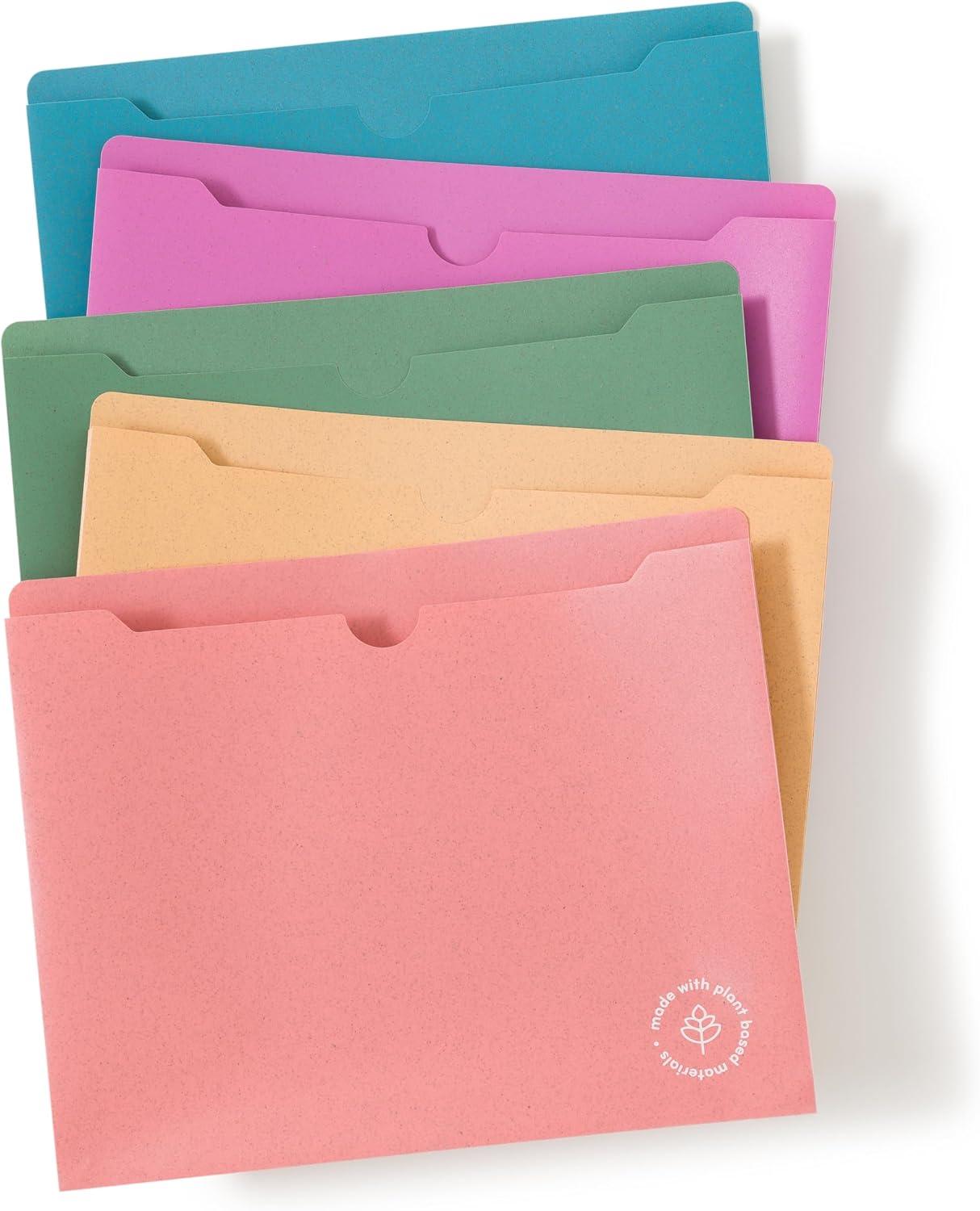 U Brands U-Eco Poly File Jacket, Set of 10, Assorted Brights, Letter Size (6595U01-12) image