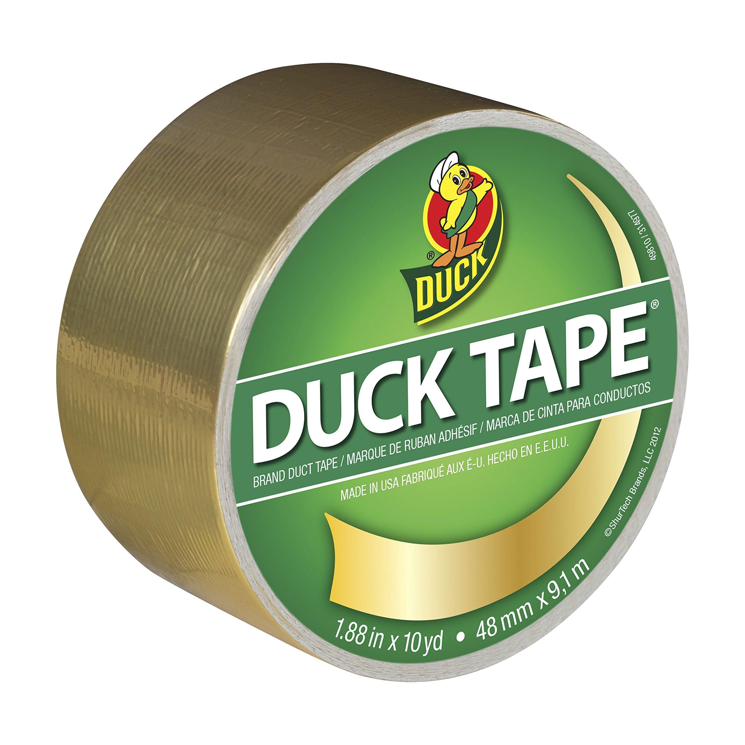Duck 280748 Duct Tape Single Roll, 1.88 Inches x 10 Yards, Metallic Gold image