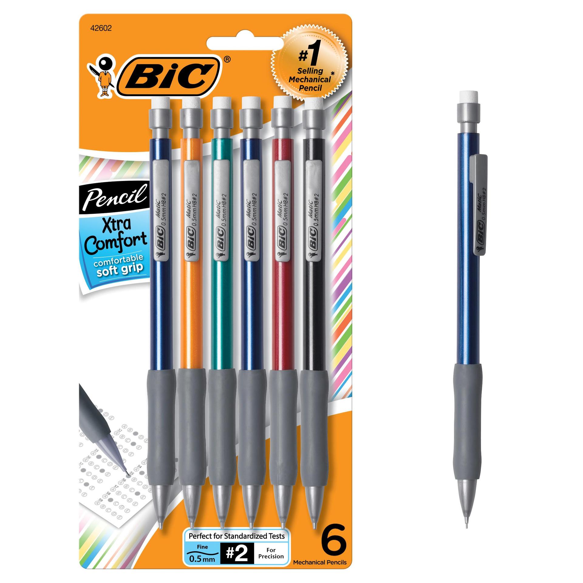 BIC Xtra Comfort Mechanical Pencils with Erasers, Fine Point (0.5mm), 6-Count Pack Mechanical Drafting Pencil Set image