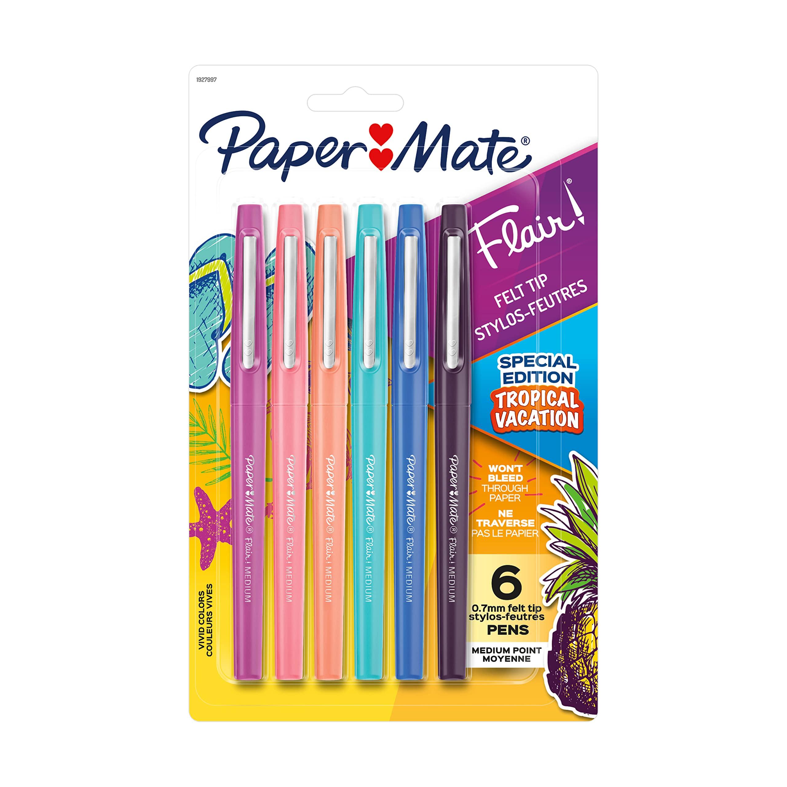 Paper Mate Flair Felt Tip Pens, Medium Point, Limited Edition Candy Pop Pack, Pack of 6 (1979425) image