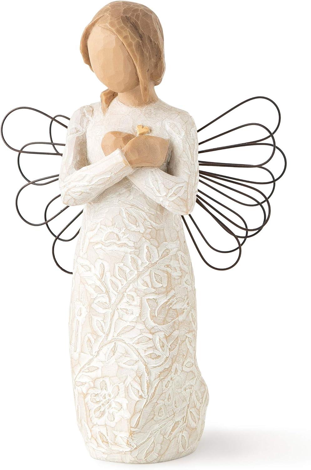 Willow Tree Remembrance Angel (Lighter Skin), Memories…Hold Each one Safely in Your Heart, A Gift to Express Sympathy, Comfort, Remembrance and Healing, Sculpted Hand-Painted Figurine image