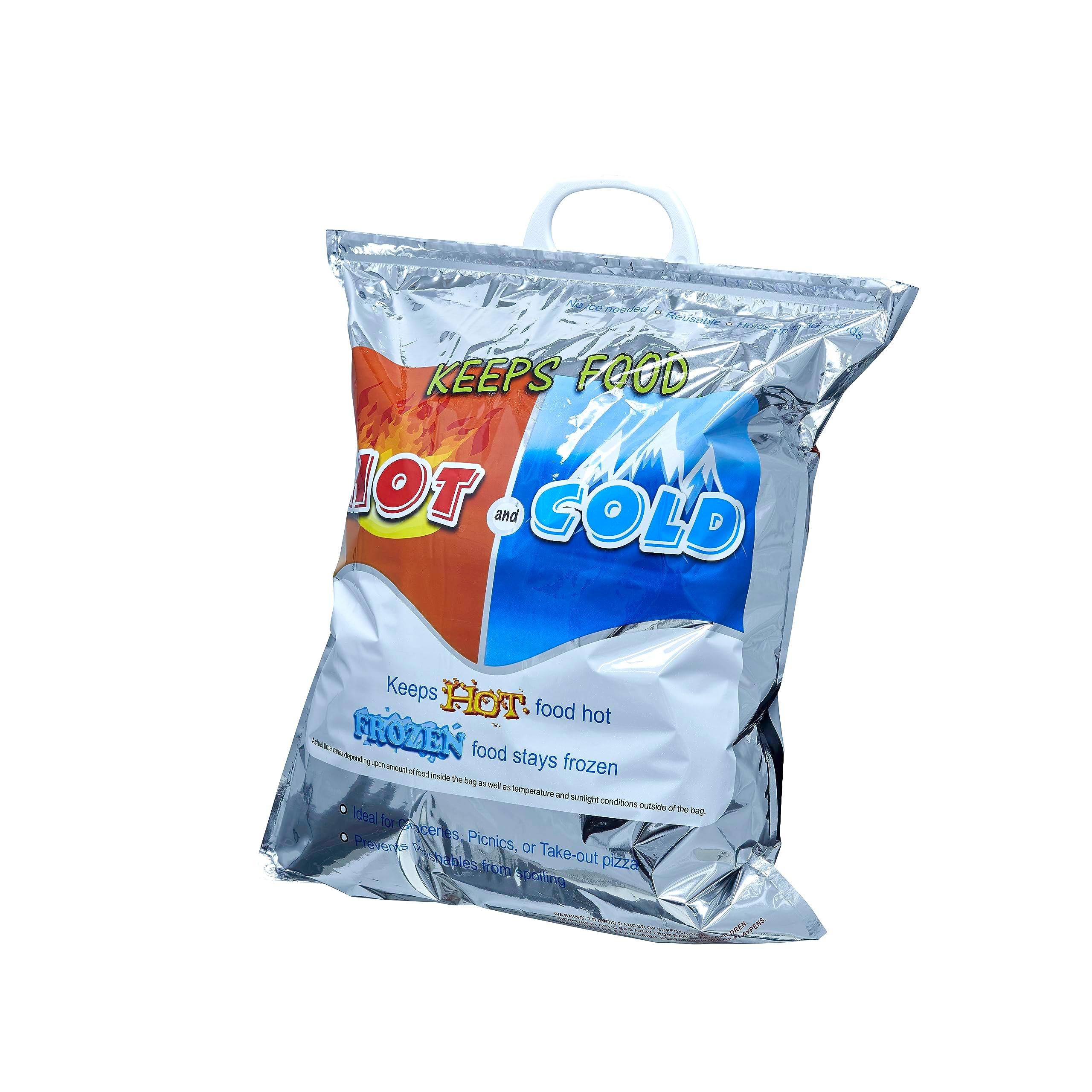 Superio Hot and Cold Insulated Bags for Food Delivery, Grocery Shopping Bags, Food Storage for Hot and Frozen Food for Travel, Disposable Cooler Bag, Reinforced Thermal Lunch Bag (1, 16"x19.25") image