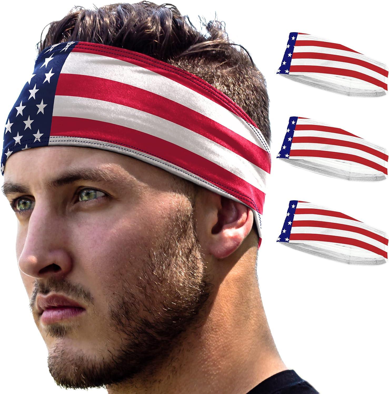 E Tronic Edge Running Headbands for Men, Women, Boys and Girls, Sports Sweatbands for Basketball, Yoga, Exercise, Workout, Quick Drying and Non-Slip Workout Stretchy Hairband image