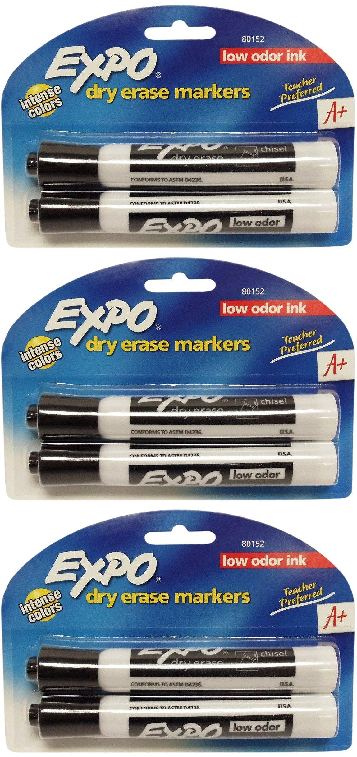 Expo Dry Erase Markers Low Odor Ink, Intense Colors, Chisel Tip (Pack of 6) image