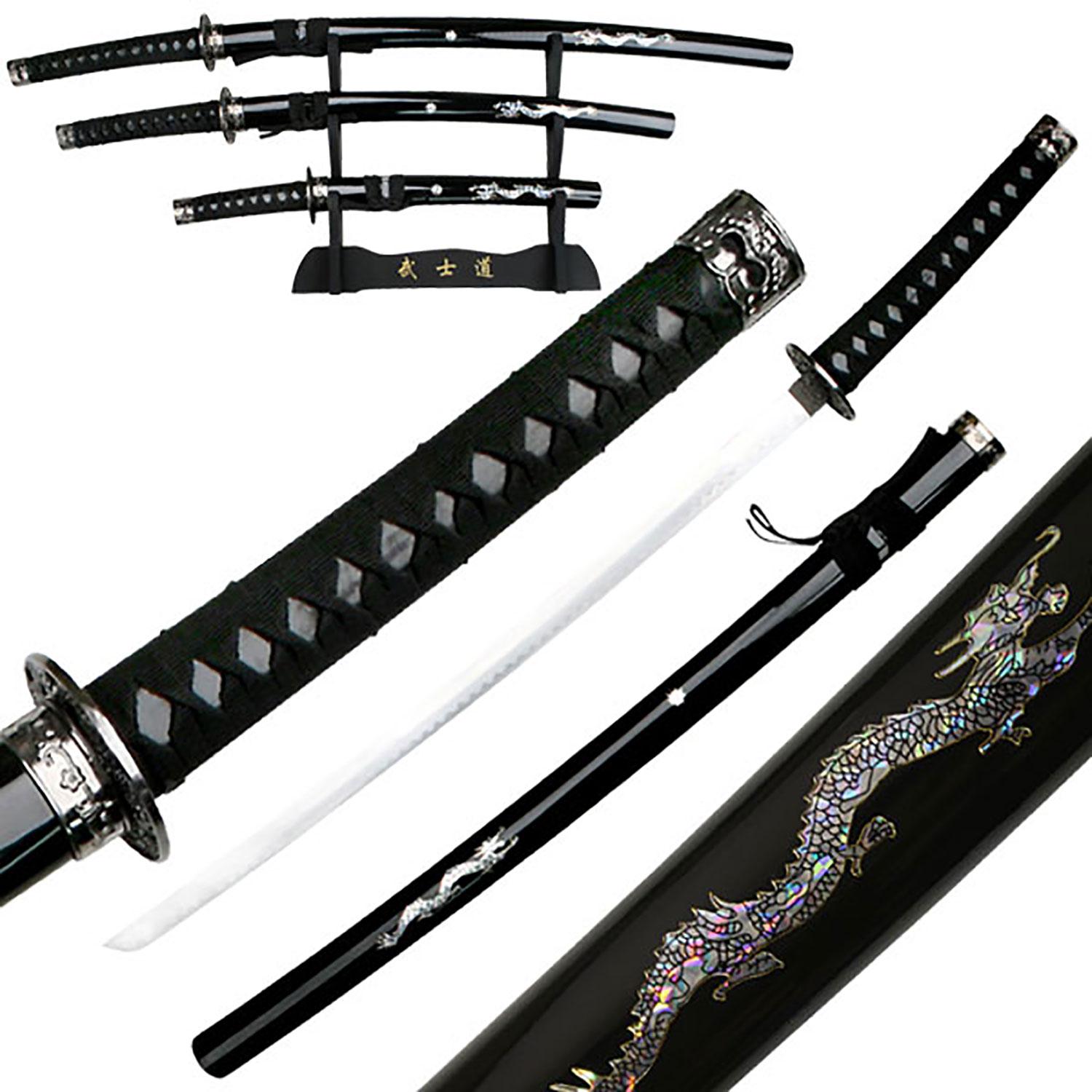 BladesUSA - 3 Piece Sword Set with Display Stand - JS-697 image