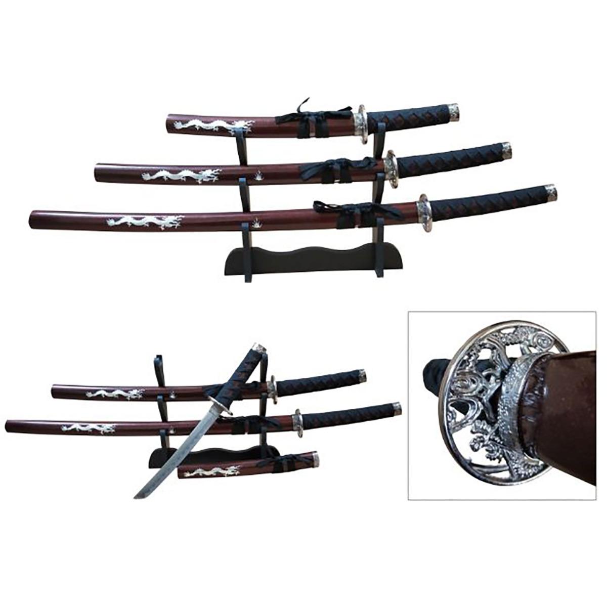 Snake Eye - 3 Piece Sword Set with Display Stand - SE-697R image