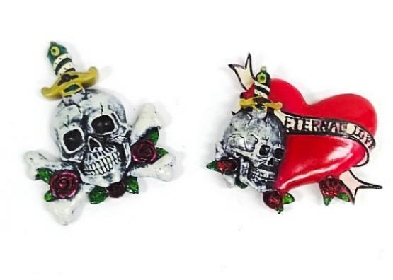 Eternal Love Heart & Skull Magnet 2/A
