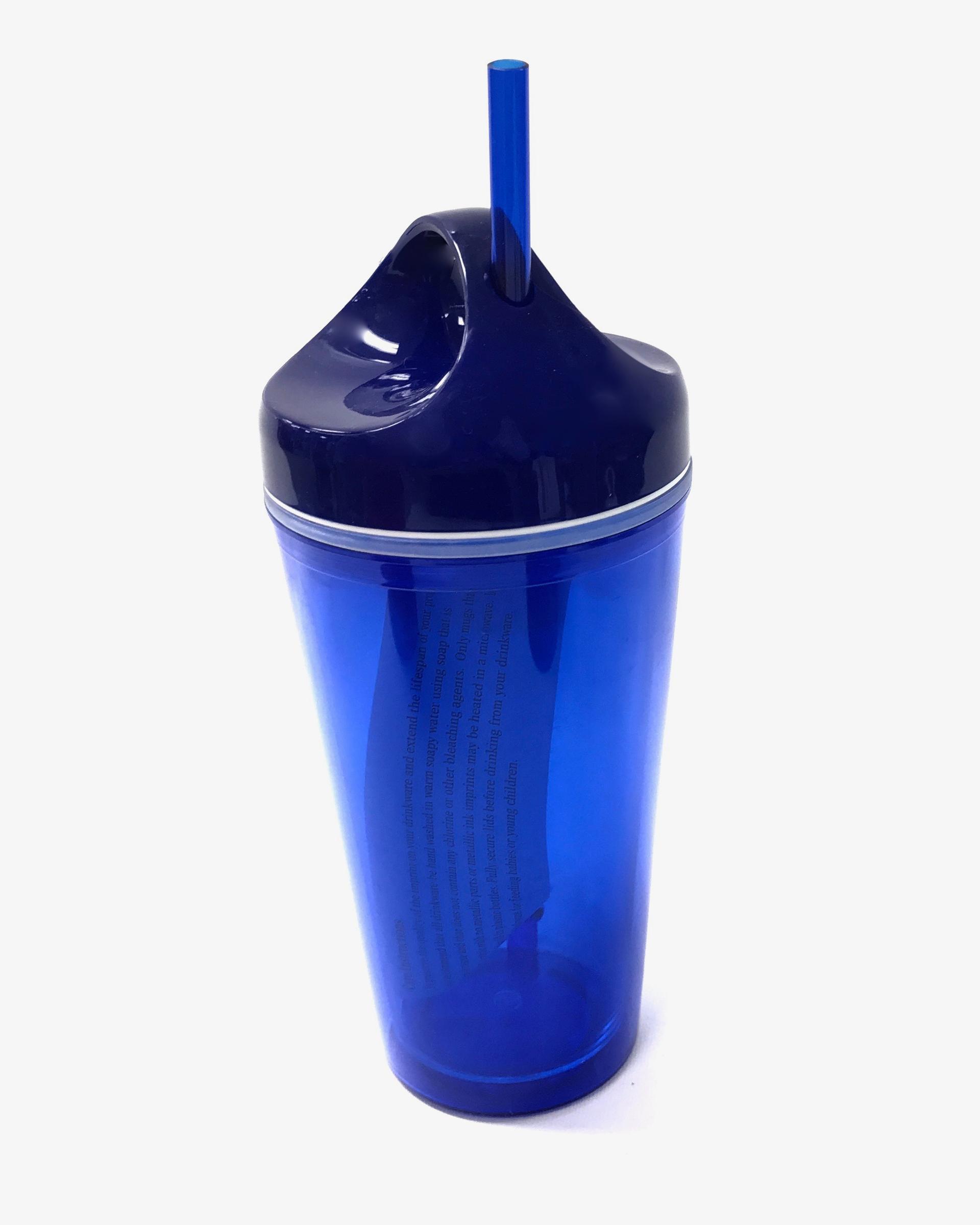 (0017481) Circle Lid Acrylic Tumbler 16 Oz - Blue/Blue image