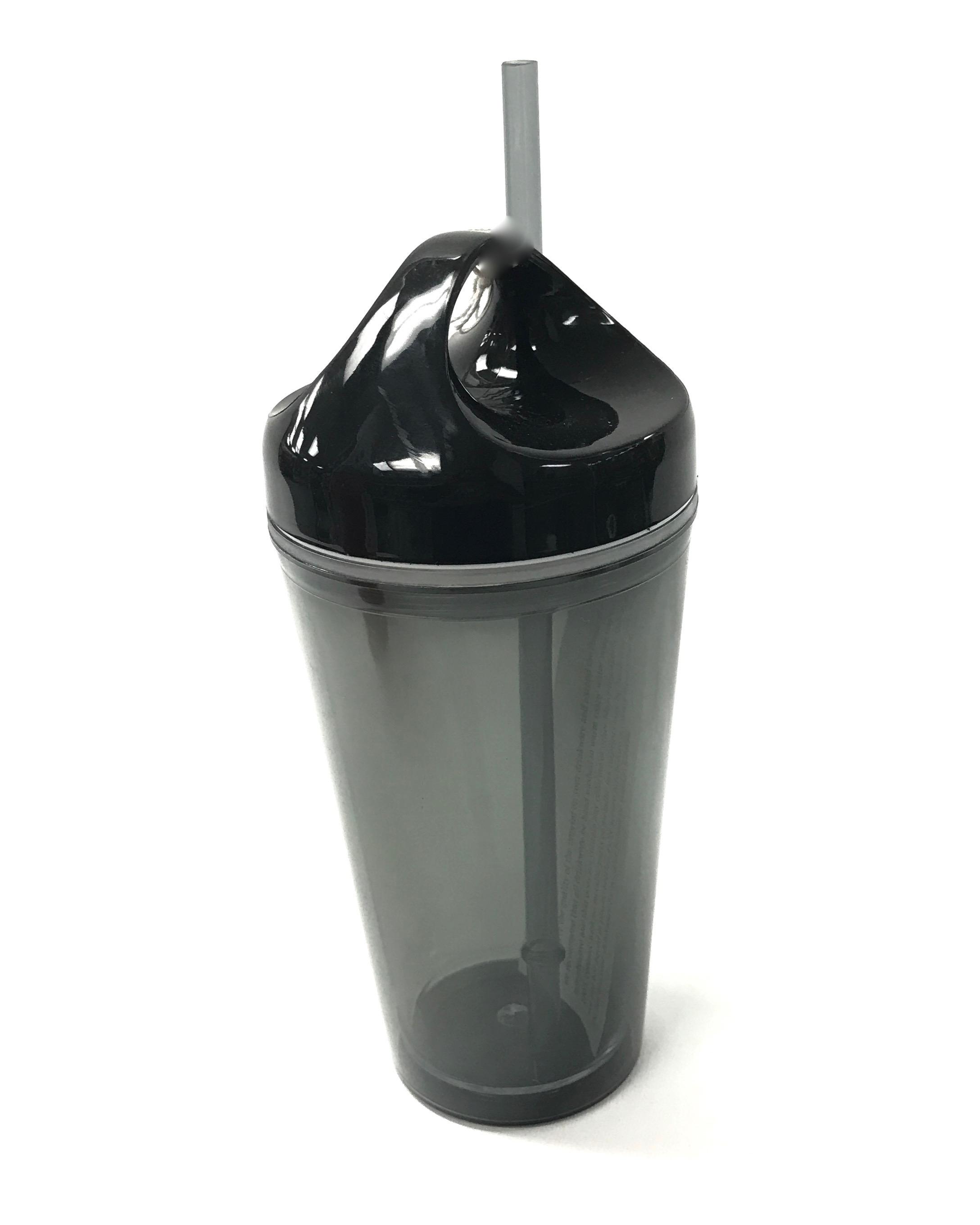 (0017480) Circle Lid Acrylic Tumbler 16 Oz - Smoke/Black image