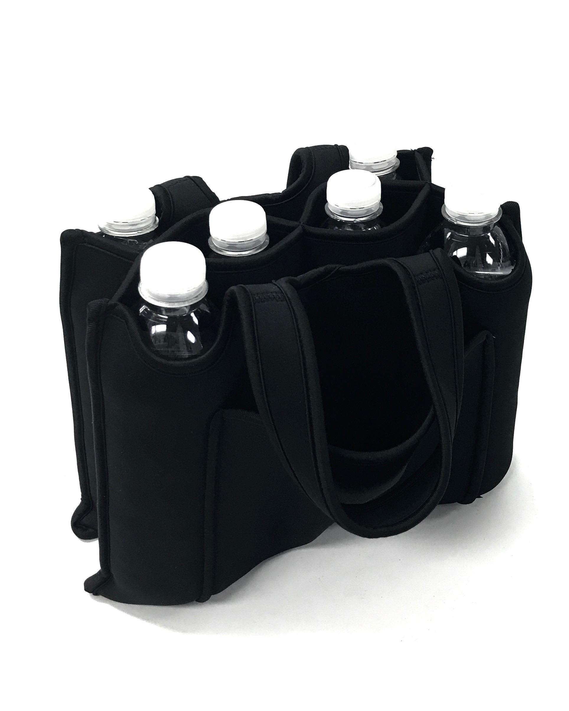 (0028411) Koozie 6 Pack Bottle Carrier - Black