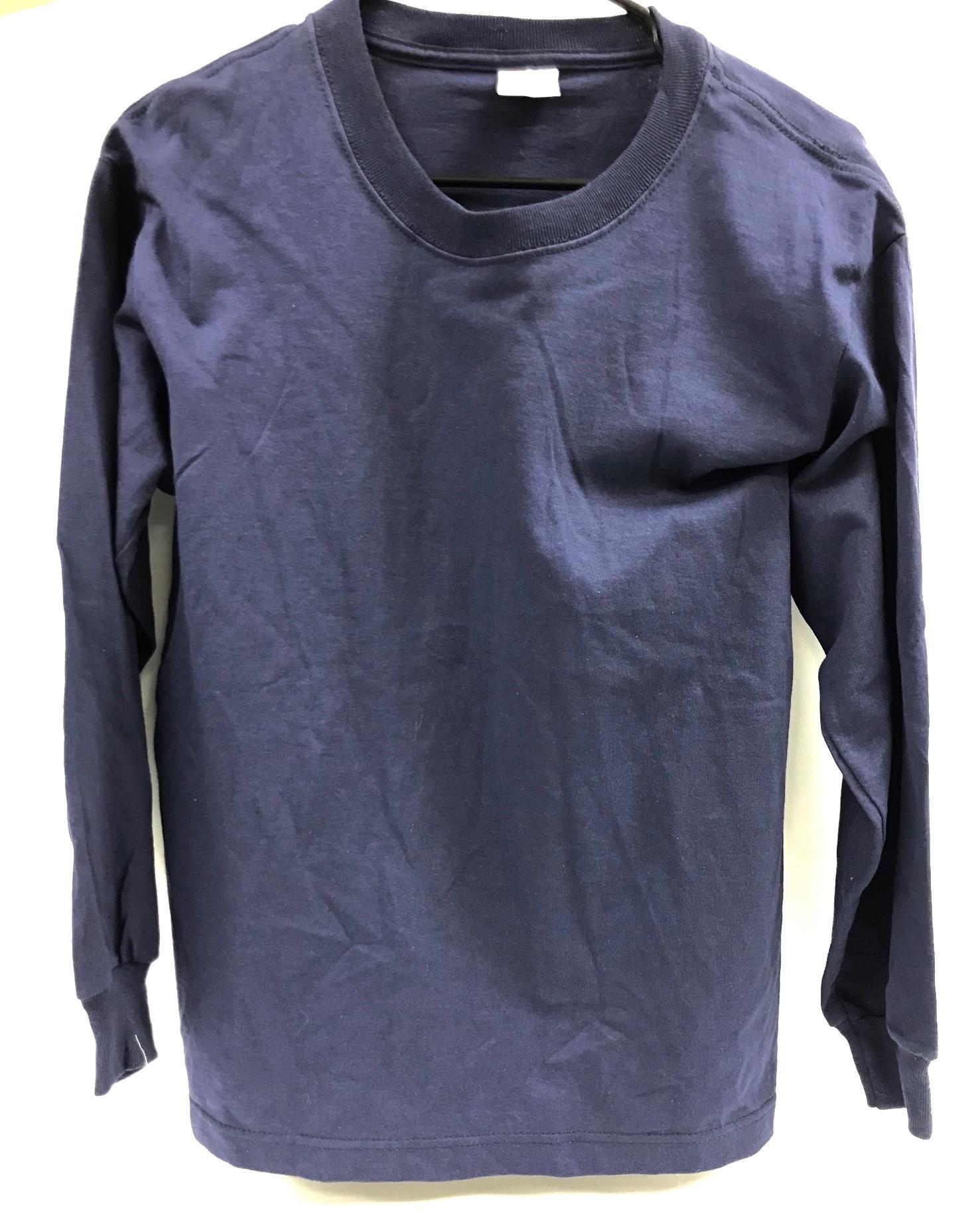 Long Sleeve Tee Blank Navy - Youth