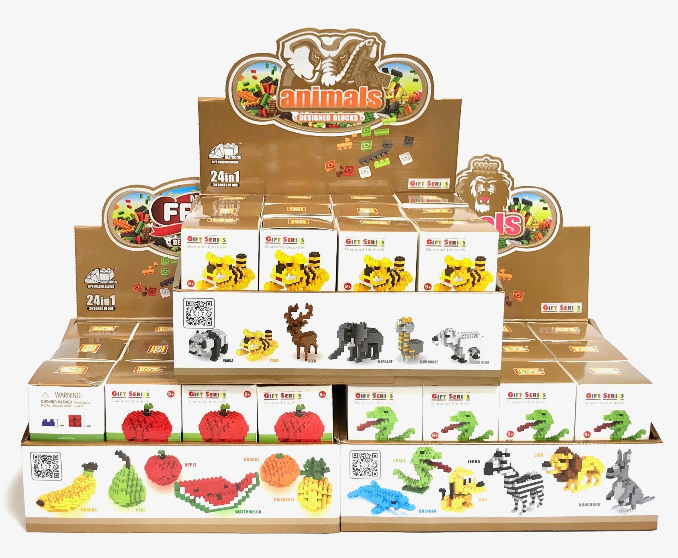 Loz Asst Blocks Animals & Fruits 90 Pcs