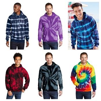#7M-712-PC-NS 'Port & Company' Tie Dye Pullover Hoods - $3.00 each (24 Pieces)