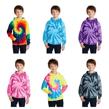 #7K-712-PC-NS Youth Tie-Dye Pullover Hoodie - $2.25 each (24 Pieces) image