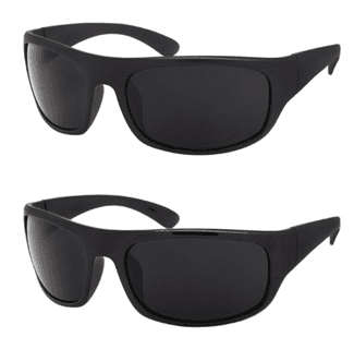 #3-SE600 Men's Black Wrap Sunglasses - $2.40 each (12 Pair)