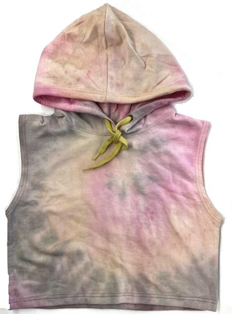 #7W-3535 Missy Tie Dye Cropped Hoodie - $3.25 each (21 Pieces) image
