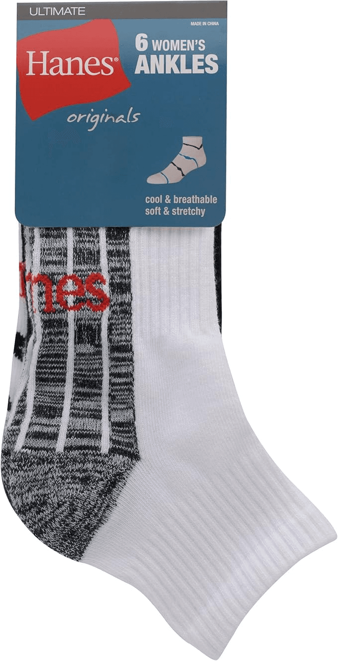 #6-H-1435 Women's 'Hanes' Ankle Socks - $1.90 Per 6 Pair Pack (18 Packs) image