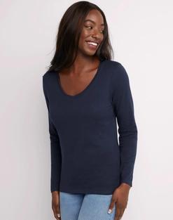 #232-H 'Hanes' Women's Long Sleeve Cotton V-Neck T-Shirt - $1.65 each (36 Pieces) image