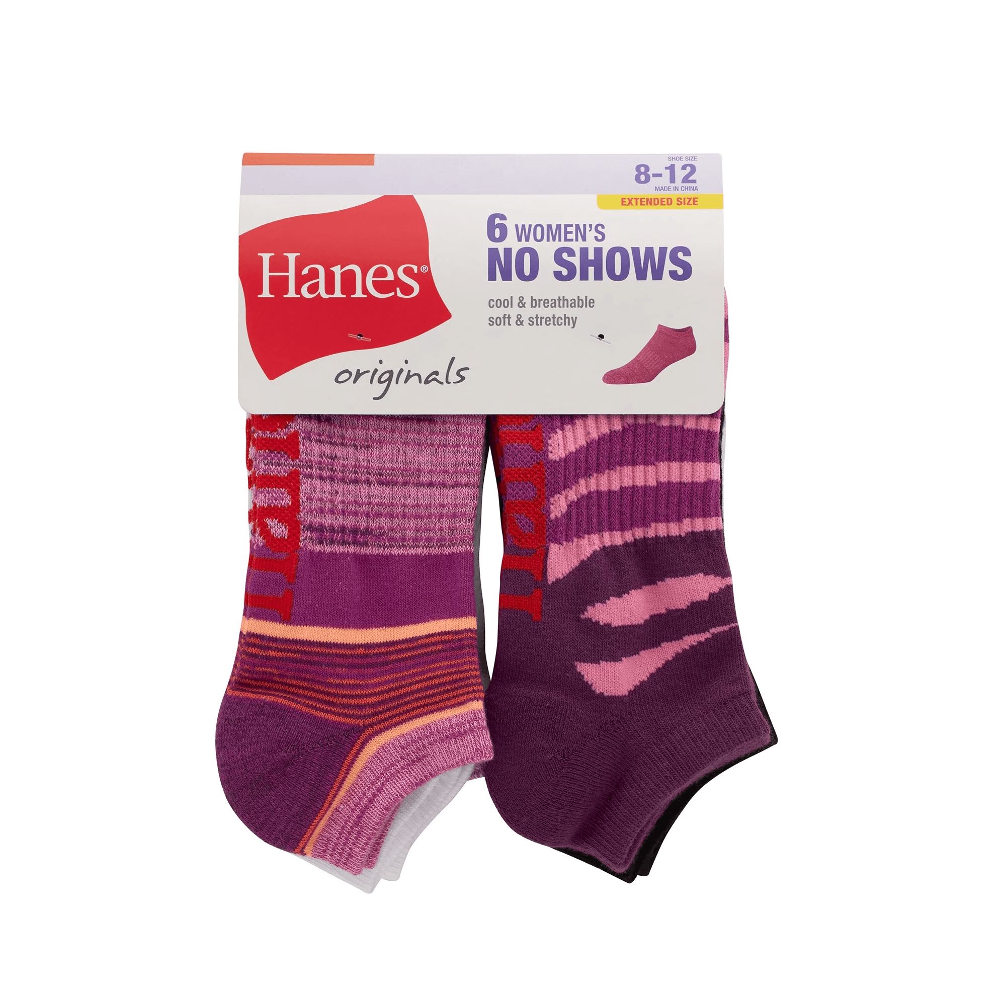 #6-H-4529 Women's 'Hanes' No Show Socks - $1.50 Per 6 Pair Pack (6 Packs)