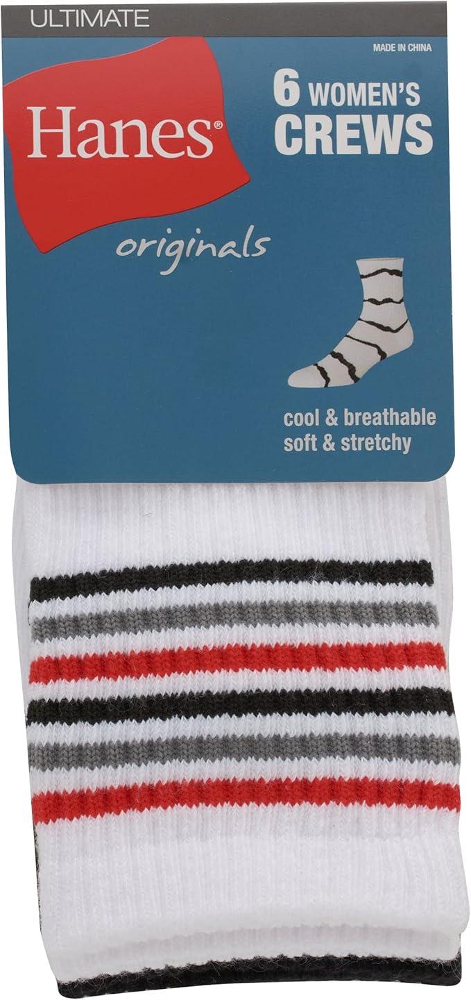 #6-H-1439 Women's 'Hanes' Crew Socks - $2.40 Per 6 Pair Pack (18 Packs) image