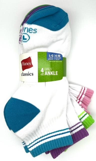 #4-H-6916 'Hanes' Girls Ankle Socks - $1.80 per pack of 5 (16 Packs) image