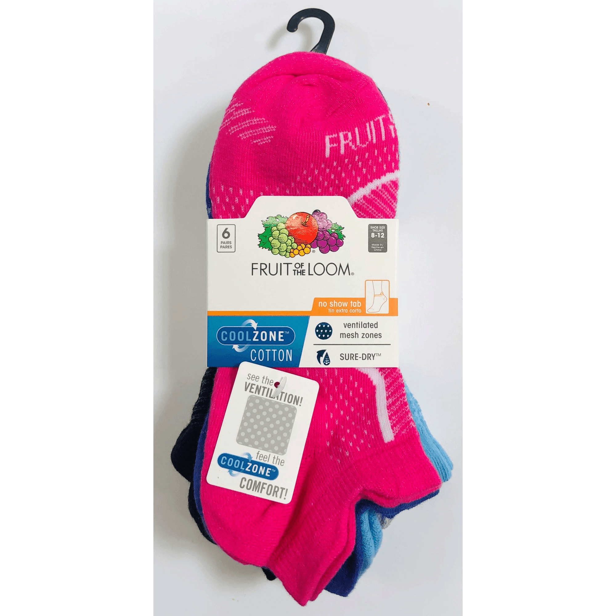 #6-F-9454 Women's Fruit Of The Loom Flat Double Tab Comfort Socks - $2.00 Per 6 Pair Pack (12 Packs)
