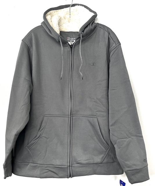 #7M-6021 Famous Maker Sherpa Lined Zipper Hoodie - $7.90 each (12 Pieces) image