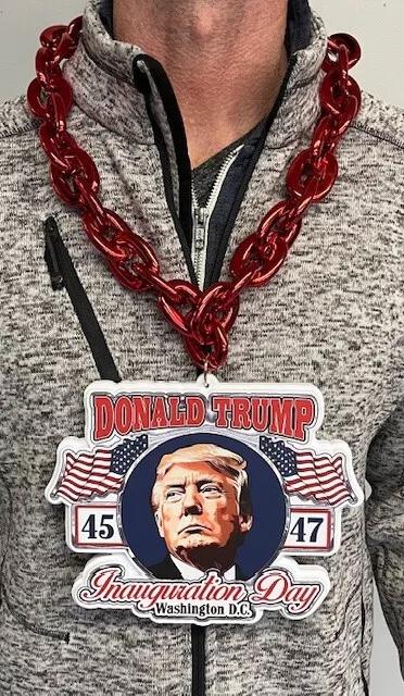 #9N-TRP TRUMP Inauguration DAY 45-47 Commemorative Necklace Big Chain - $4.00 each (12 Pieces) image