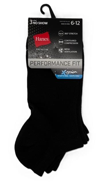 #9-H-4596 Men's "Hanes" No Show Socks - $2.00 Per 3 Pair Pack (18 Packs) image