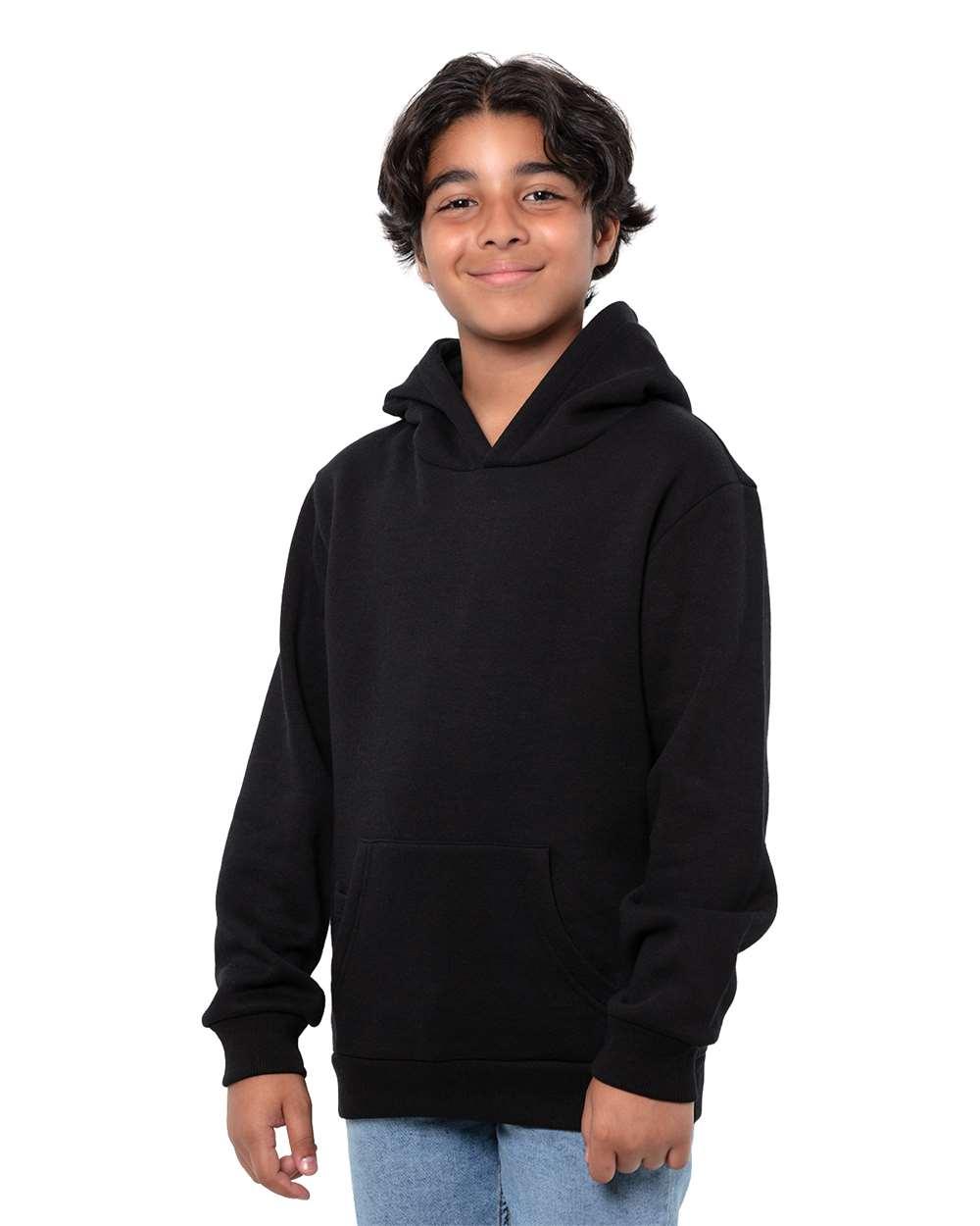 #7K-705-T2000-B Threadfast Apparel Black Youth Epic Fleece Pullover Hooded Sweatshirt - $3.50 each (36 Pieces) image