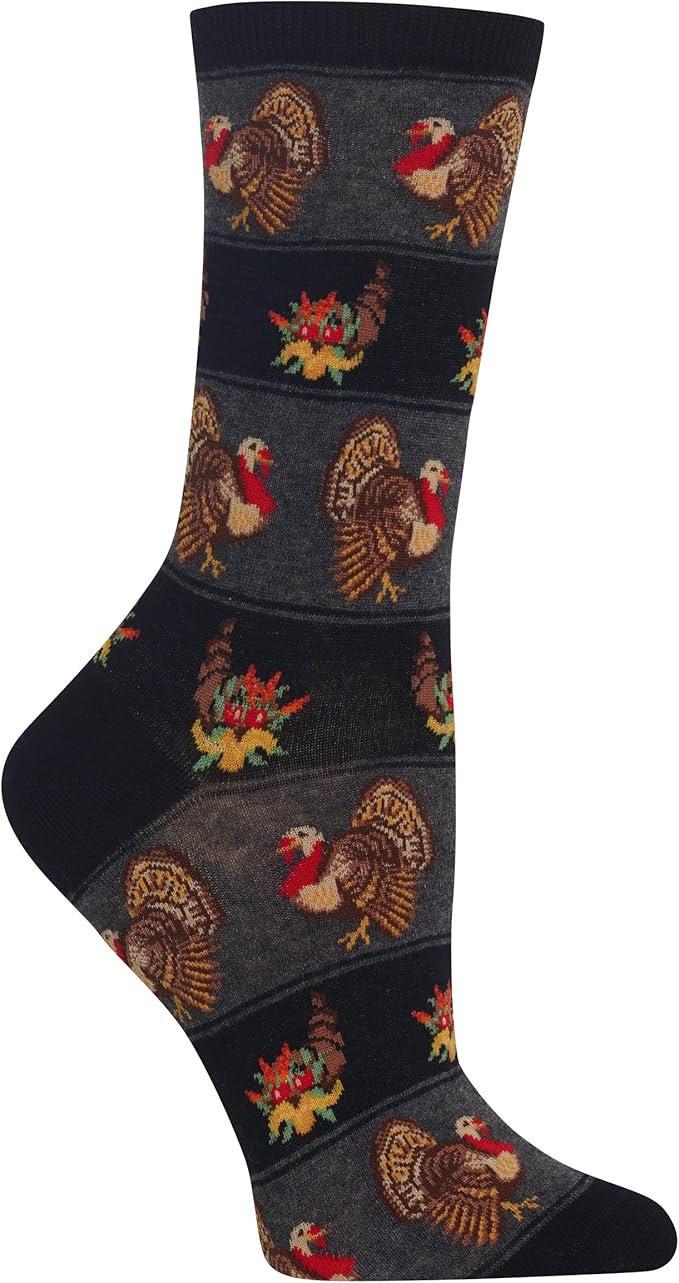 #6-HS-002516 Women's 'Hot Sox' Thanksgiving Crew Socks (9-11) - $.60 Per Pair (48 Pair) image