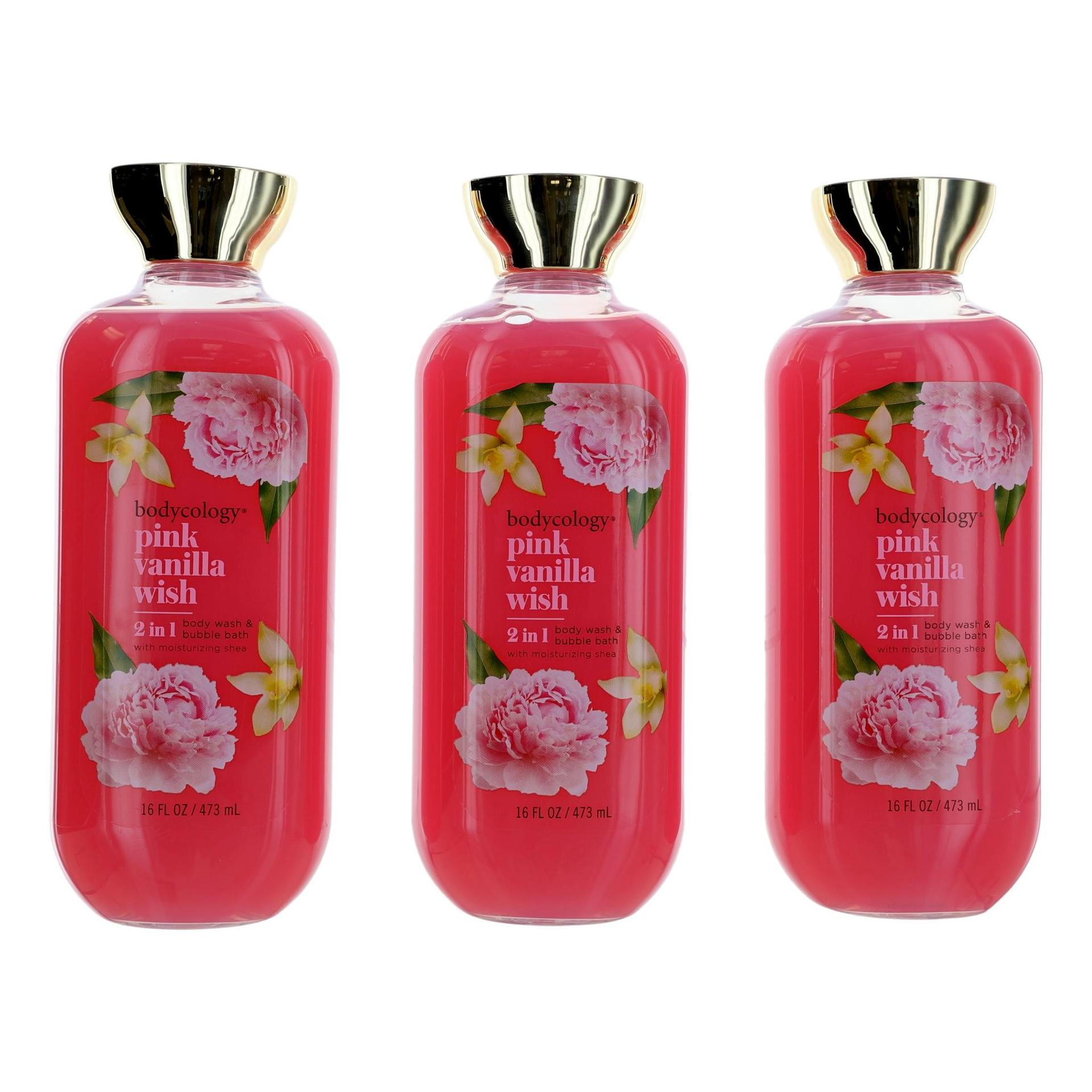Pink Vanilla Wish by Bodycology, 3 Pack 16 oz 2 in 1 Body Wash & Bubble Bath for Women image