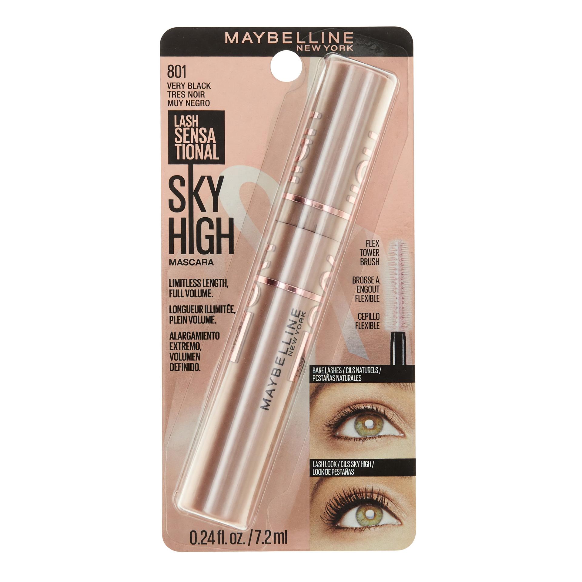 Maybelline Lash Sensational Sky High by Maybelline, 0.24 oz Mascara - 801 Very Black image