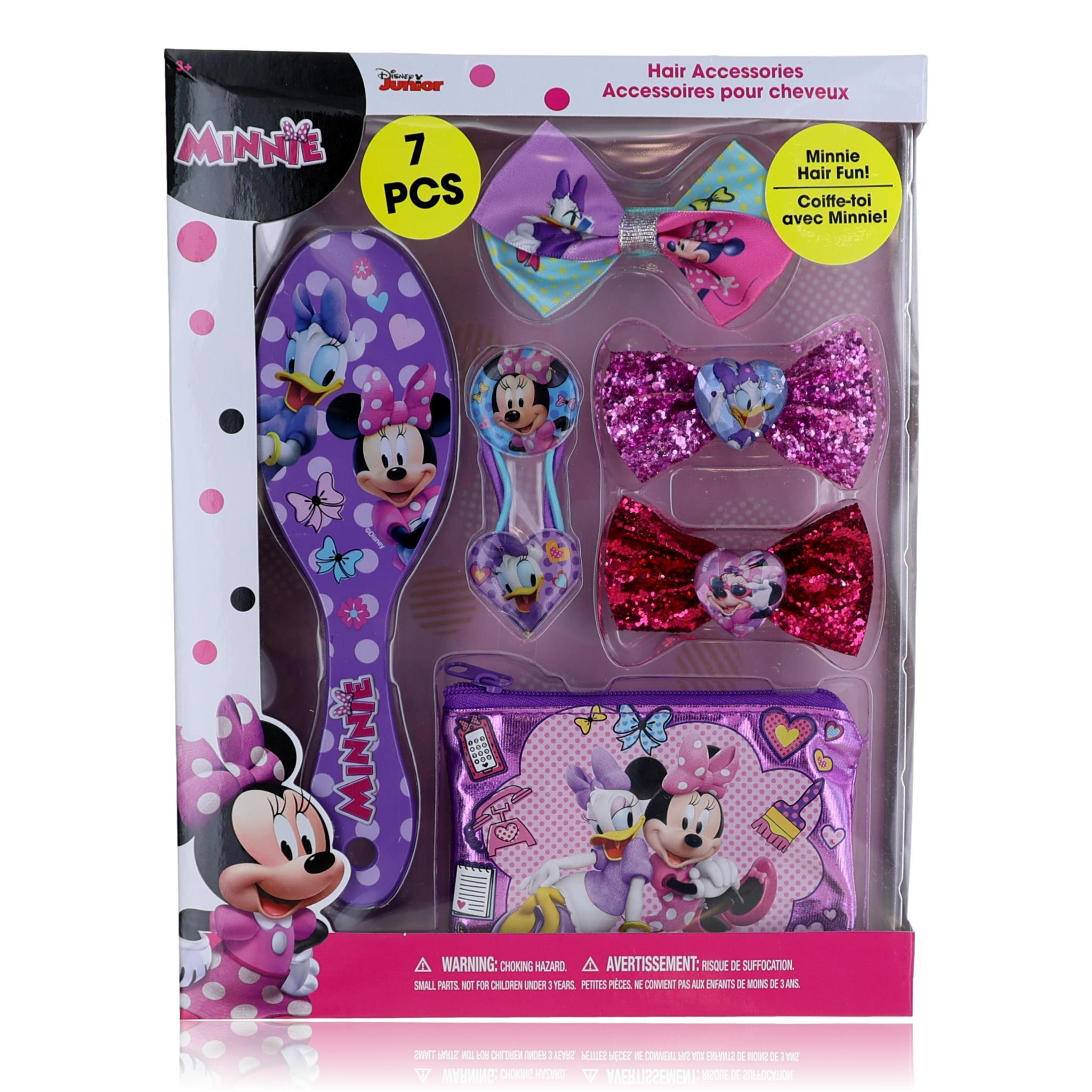 Minnie Mouse Brush & Hair Accessories by Disney, 7 Piece Set for Kids image