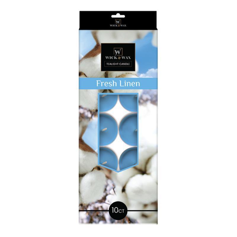 86019_10CT TEALIGHT CANDLE FRESH LINEN-12 image