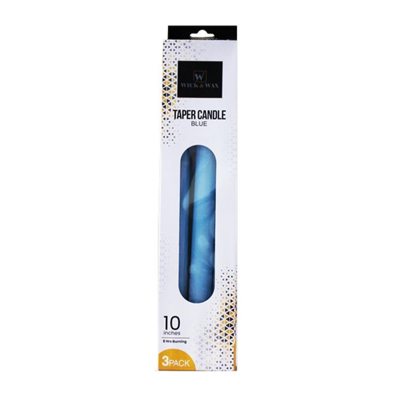 96506_10" TAPER CANDLE BLUE 3PK-24 image