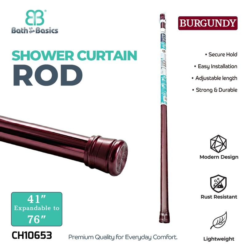 CH10653_SHOWER CURTAIN ROD 41"-76" BURGUNDY - 12