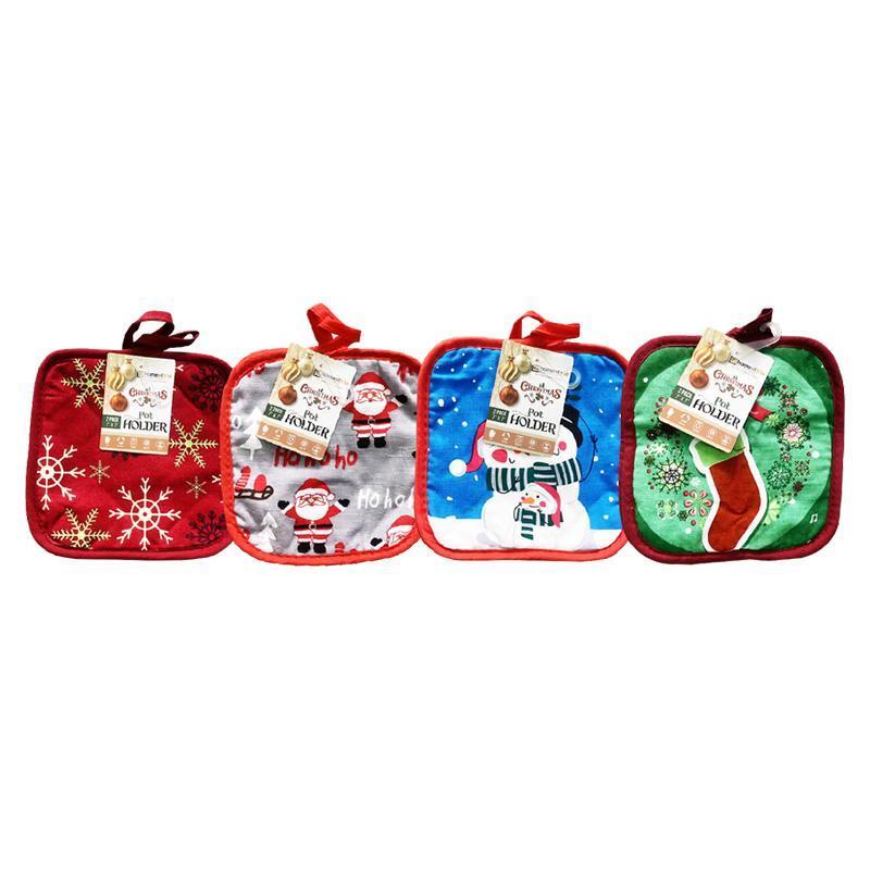 CH24238_2PK X-MAS PRINTED POTHOLDER SET 7"X7"-72