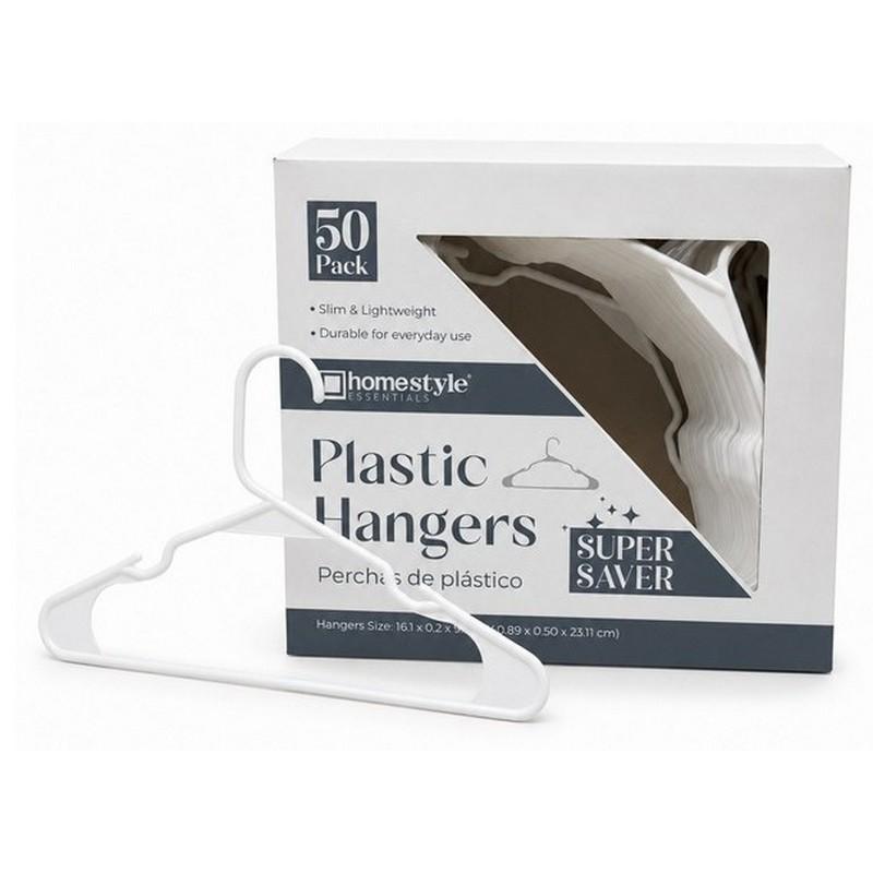 CH26974_50-PACK PLASTIC WHITE HANGERS - 6 image