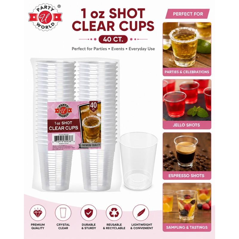 CH80936_1 OZ SHOT CLEAR CUPS 40CT- 48 image