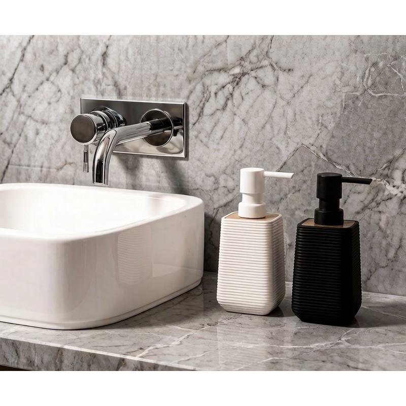 CH86492_MODERN RIPPED SOAP DISPENSER WITH BAMBOO FINISH BLK/WHT - 24 image
